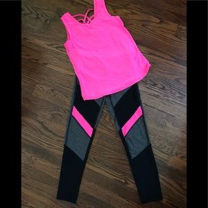 Girls Activewear Set Yoga Leggings Outfit Size 10